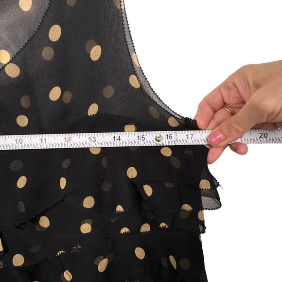 3.1 PHILLIP LIM Black Sheer Silk Chiffon Polka Dot Sleeveless Ruffle Top 🛸 Sz 2 - Picture 10 of 11